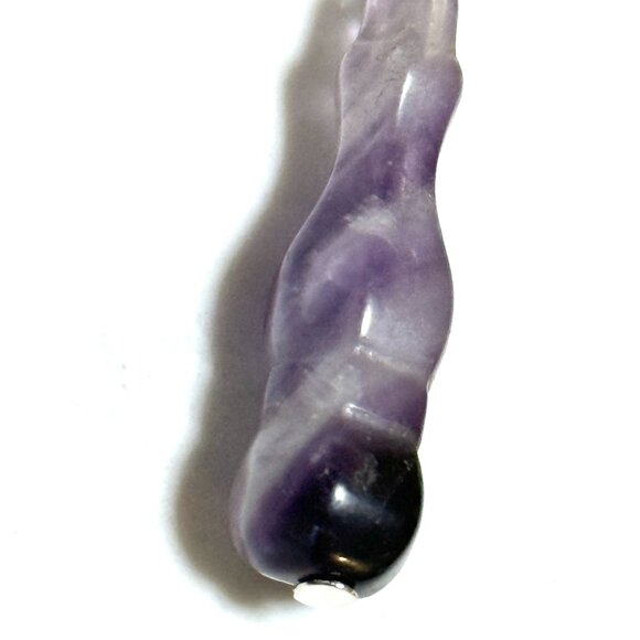 2/$20, Natural Purple Amethyst Lariat Cord Necklace, Genuine Gemstone Necklace - Picture 5 of 10
